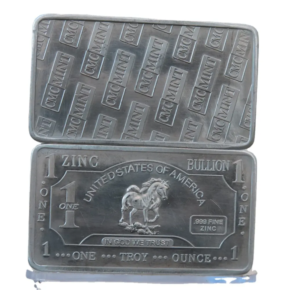 Wholesale Custom Zinc Alloy Coins 1 Oz .999 Zinc Horse Bar Commemorative Coin