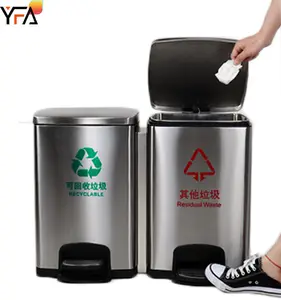 Hochwertige Trocken-Nass-Separation-Abfall behälter für Küche und Bad, 2-in-1-Fuß-Mülleimer mit großer Kapazität