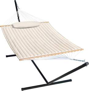 मजबूत स्टील के साथ भारी-ड्यूटी 2-व्यक्ति हैममॉक बिस्तर के लिए अलग-अलग तकिया खड़ा है - Product Image 1