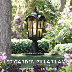 Lámpara de Poste LED Eléctrica de Aluminio con Ahorro de Energía IP65, Luces de Jardín para Exteriores, Lámpara de Estilo Romano para Puerta - Product Image 5