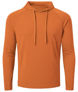 Men's Solid Color Hooded Long Sleeve Raglan Sweatshirt Quick Dry Regular Fit Casual Summer Wear 2027 - Product Image 3