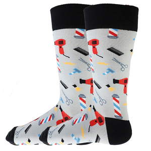 Chaussettes confortables et originales pour hommes, motif mode, barbier, billard, vélo, western, cow-boy, anti-humidité, à motif fantaisie - Product Image 4