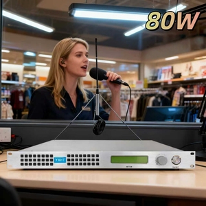 Émetteur FM HP- Stable 80W avec antenne et câble, 110V/220V pour station de radio/église, idéal pour la direction des urgences - Product Image 4
