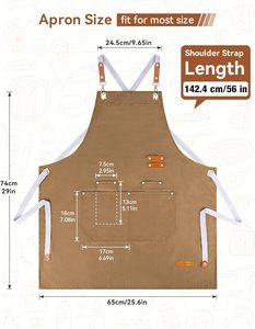 Delantal de Chef Personalizado Beckon <span class=keywords><strong>para</strong></span> Hombre y Mujer, con Tirantes Cruzados en la Espalda y 4 Bolsillos, <span class=keywords><strong>para</strong></span> Cocina, Jardinería, Repostería y Trabajo - Product Image 2