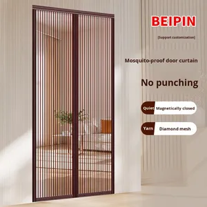 Cortina <span class=keywords><strong>Mosquitera</strong></span> Moderna de Alta Gama, Cortina para <span class=keywords><strong>Puerta</strong></span> de Entrada 2025, Malla de Diamante, Separador de Ambientes con Tira Magnética - Product Image 3