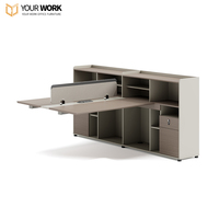 Bureau d'ordinateur modulaire extensible en bois au design moderne, durable, personnalisable, avec tiroirs de rangement, garantie 5 ans