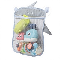 Sac de rangement en filet pour jouets de bain pour enfants, pochette étanche pour jouets, sac de drainage à suspendre pour salle de bain, motif canard de dessin animé mignon, à ventouse