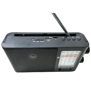راديو KCR قصير المدى طويل المدى قابل للشحن AM FM SW USB SD Retro Style للمنزل