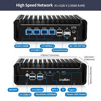 Mini PC CWWK N150 sin ventilador, 4 puertos LAN 2.5GbE i226-V, ranura TF, pantalla 4K, DDR5 F3, dispositivo de firewall OPNsense, microordenador.