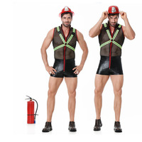 Costume de pompier pour Halloween, combinaison pour homme, tenue de pompier pour cosplay, vêtements de travail d'urgence pour adulte, jeu de rôle, performance sur scène