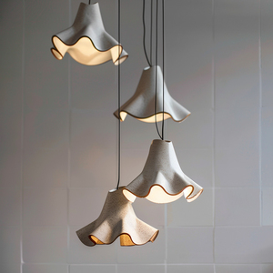 <b>Modern</b> Black White Wave Pendant <b>Light</b> Plastic <b>LED</b> Warm White 3500K Suspended <b>Ceiling</b> Lamp Large Size Living Room Use - Product Image 4