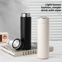 Thermos intelligent à affichage de température, design élégant, pour le thé et le café, avec séparation thé-eau, en gros