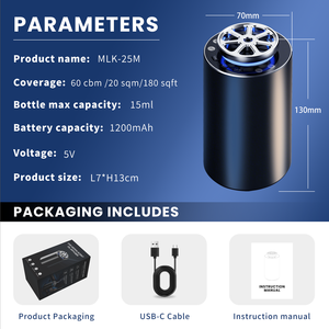 เครื่องกระจายกลิ่นในรถยนต์แบบพกพา ช่องเสียบ USB ตัวเครื่องทำจากอลูมิเนียมอัลลอยด์ ไม่ใช้น้ำ แบตเตอรี่ใช้งานได้ยาวนาน พร้อมฟังก์ชั่น Fidget Spinner สตาร์ทและหยุดอัตโนมัติ - Product Image 3