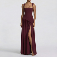 Robe de maternité vintage en mousseline de soie à bretelles spaghetti pour femme, style trompette orné de diamants, pour le commerce transfrontalier Europe-Amérique