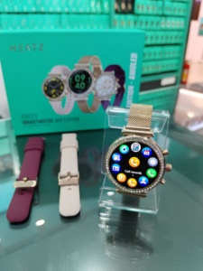 Reloj inteligente con pantalla táctil completa de diamante para mujer, seguimiento de salud ECG IP68, compatible con IOS <span class=keywords><strong>Android</strong></span>, esfera personalizada para todos los teléfonos móviles - Product Image 3