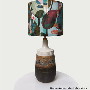 Table Lamp With Liberty Fabric E27 LED Bulb Base Switch Control Modern Simple Design Ambient <b>Lighting</b> Decor - Product Image 4