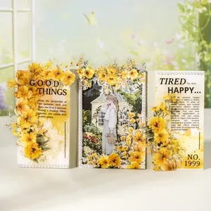 Hojas adhesivas de PET florales de acuarela grandes Tomate Girl Blooming Garden Series Paquete de 10 para planificador de diario y álbum de recortes - Product Image 3