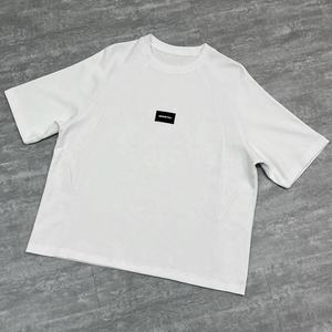 Camisetas Blancas 100% Algodón con Logotipo, Estilo Urbano, Hombros Caídos, Oversize, Personalizadas, de Tela Gruesa, Corte Cuadrado para Hombre - Product Image 2