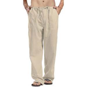 <span class=keywords><strong>Pantalon</strong></span> décontracté ample en lin uni avec poches pour hommes, style européen et américain, <span class=keywords><strong>grande</strong></span> <span class=keywords><strong>taille</strong></span>, collection 2026 - Product Image 5