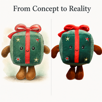 Boîte cadeau de Noël personnalisée, jouet en peluche pour la décoration des fêtes, peluche douce, ornement de Noël, commande en gros, production de masse