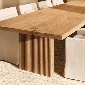 RH美式实木餐厅复古方形餐桌六人法式仿古橡木大板桌 - Product Image 2