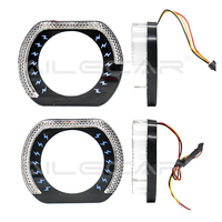 Feux de jour universels pour voiture 5D Slim Version 3CM, anneau halo LED en forme de U, effet œil d'ange en cristal, système d'éclairage automobile 12V