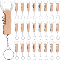 Porte-clés en bois avec logo, tire-bouchon en acier inoxydable, décapsuleur de serveur, cadeaux de Noël, pour bar, fête, mariage, maison