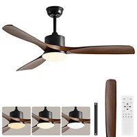 Ventilateur de plafond aspect bois 52 pouces, silencieux, moteur DC, télécommande, ventilateur de plafond décoratif, usine OEM ODM pour villas