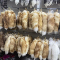 Premium Fox Tail Sac À Main Pendentif Doux En Peluche De Voiture Porte-clés Pendentif En Gros Vraie Queue De Renard 35-45cm Fluffy Fox Tail Porte-clés
