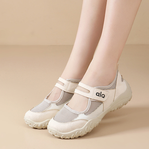 Scarpe estive da <span class=keywords><strong>donna</strong></span> Mary Jane in rete traspirante <span class=keywords><strong>con</strong></span> <span class=keywords><strong>velcro</strong></span>, <span class=keywords><strong>sneakers</strong></span> casual <span class=keywords><strong>con</strong></span> suola spessa antiscivolo per uso esterno - Product Image 4