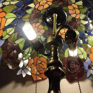 Antique 16'' Rose Stained Glass Tiffany Handmade Middle Size Decorative Table Lamp for Living Room Pendant Lights - Product Image 6