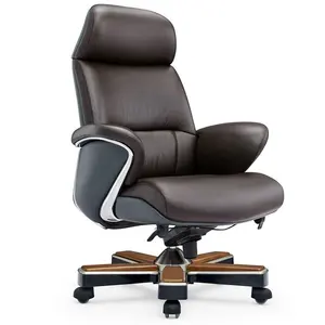 Brown PU Leder Director Bürostuhl mit High End Design Stuhl High Back Boss Executive Bürostuhl Leder