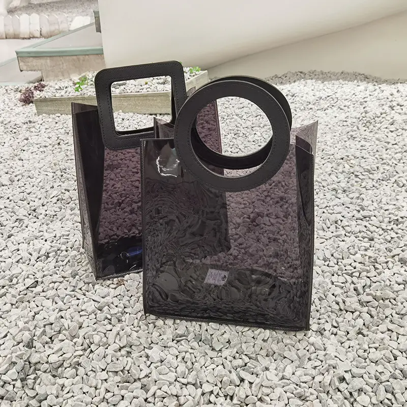 Настраиваемая лазерная голограмма Прозрачная ПВХ пластиковая сумка-тоут сумки для покупок с логотипом хорошее качество подарочная сумка пляжная сумка