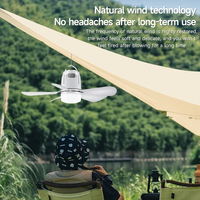 14400mAh Portable USB Rechargeable 3 en 1 Ventilateur Solaire Suspendre/Stand Vent Naturel avec Moteur DC pour Camping en Plein Air