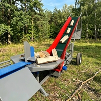 Vente en gros de chargeur de bois hydraulique portable de 131,5 pouces, 7HP, 212cc, avec attache à boule de 2 pouces pour l'Amérique du Nord