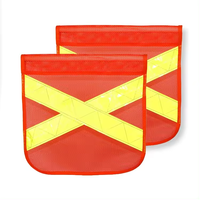 Bandera de látigo de advertencia naranja Bandera de minería Tela de poliéster Bandera de seguridad de tráfico