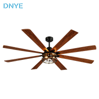 Ventilateur de plafond grand format 72 pouces avec lumière LED, 8 pales réversibles, moteur DC, télécommande intelligente, style industriel moderne en métal pour la maison