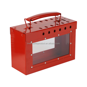 Boîte de verrouillage de groupe portable personnalisée avec fenêtre de visualisation <span class=keywords><strong>transparente</strong></span> Station de verrouillage de sécurité en acier avec 12 trous de <span class=keywords><strong>cadenas</strong></span> et poignée en acier - Product Image 3