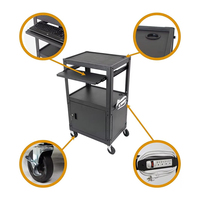 Chariot de présentation pour salle de classe, avec plateau pour clavier, cadre en acier, projecteur AV, équipement portable, pour enseignants