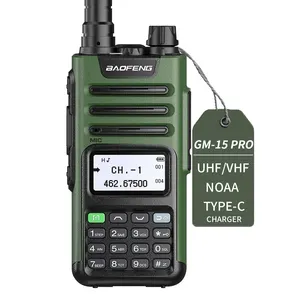 BAOFENG-walkie-talkie profesional GM-15 Pro, receptor meteorológico NOAA, escanea la Radio tipo C, carga de largo alcance, Radio bidireccional Ham