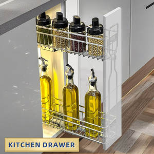 אחסון מטבח צדדי נשלף סל תיל מתכת בארונות דלת הזזה סִגְנוֹן עיצוב מודרני שימוש בחדר אמבטיה ידידותי לסביבה - Product Image 4