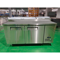 Réfrigérateur commercial de 67 pouces, réfrigérateur pour préparation de salades, table de préparation de pizzas réfrigérée
