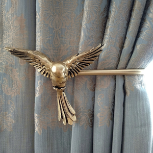 Antique Brass Bird Curtain Holdback Decorative Window Accessory - Product Image 1