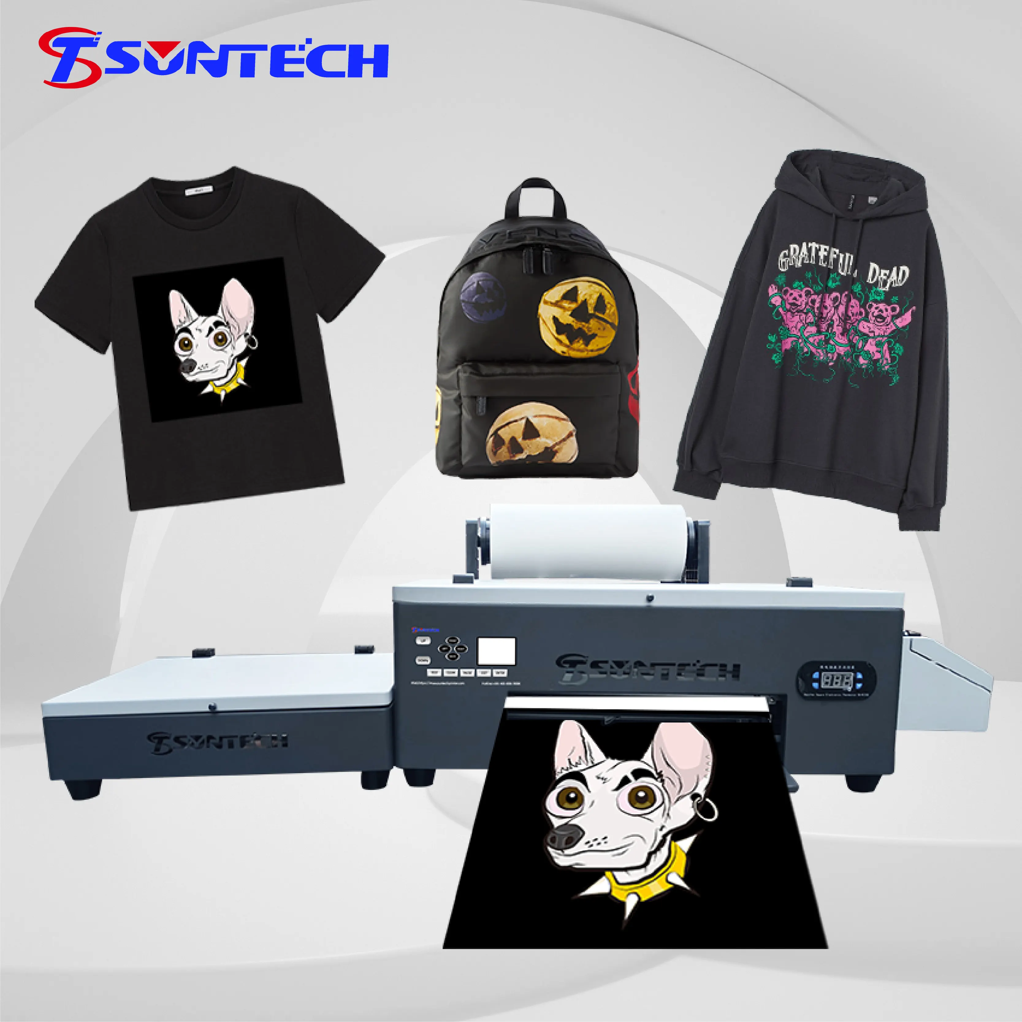 Suntech Digital camiseta escritorio A3 impresora DTF XP600 cabezal de impresión alta velocidad de impresión camiseta impresora 30cm máquina de impresión