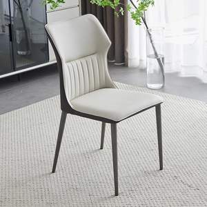 Silla de comedor tapizada en naranja y gris claro para uso doméstico y hotelero JKS-J70 - Product Image 4