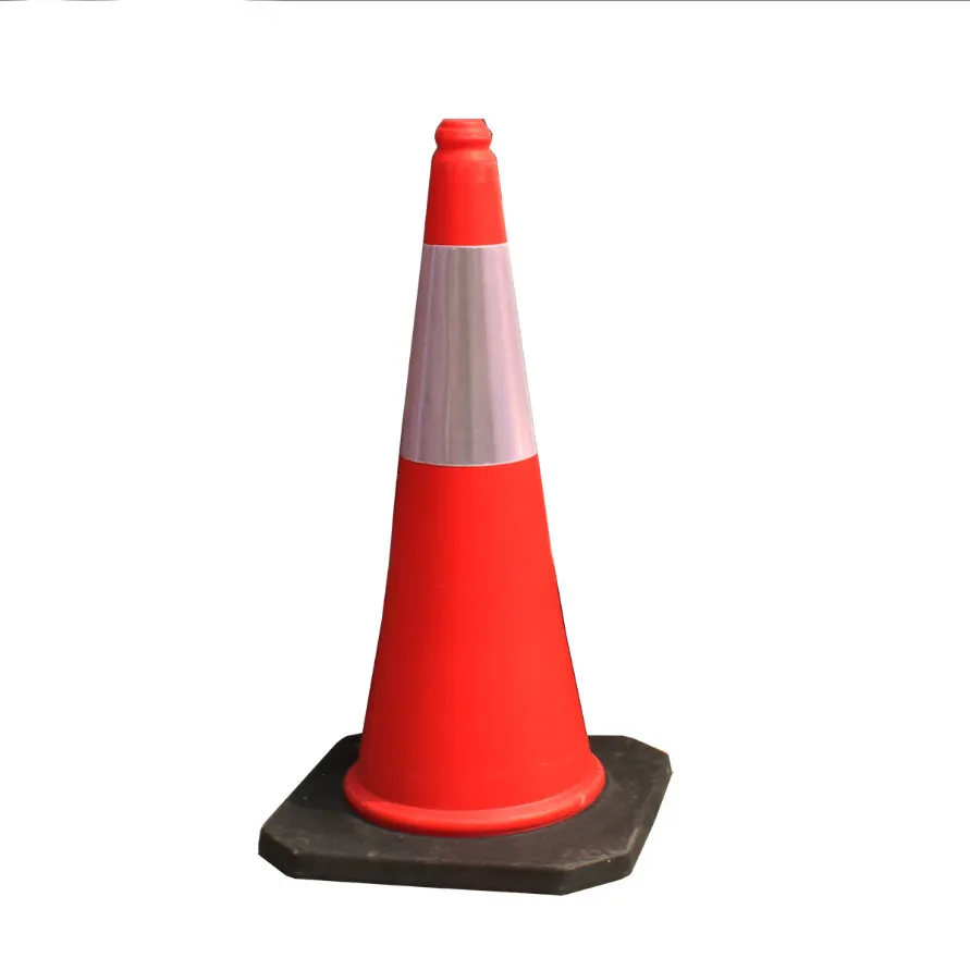 Black Base with Single Reflective Film Red Traffic Cone