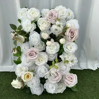 Mur de fleurs artificielles 5D en soie colorée fabriqué en usine pour la décoration de fête