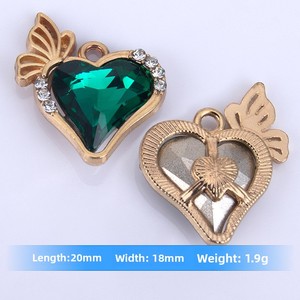Pendentif Cœur Papillon en Zirconium Créatif et Unique, Matériaux d'Accessoires DIY, Alliage Électroplaqué, Meilleures Ventes Transfrontalières - Product Image 6