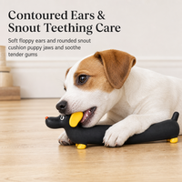 Jouet couineur pour chien en latex naturel, jouet à mâcher extra long en forme de teckel, jouet de dentition souple pour chiots et chiens de petite et moyenne taille