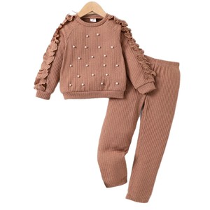 Conjunto de Suéter de Dos Piezas a la Moda para Otoño/Invierno para Bebés y Niños Pequeños, Mangas Largas y Pantalones - Product Image 6